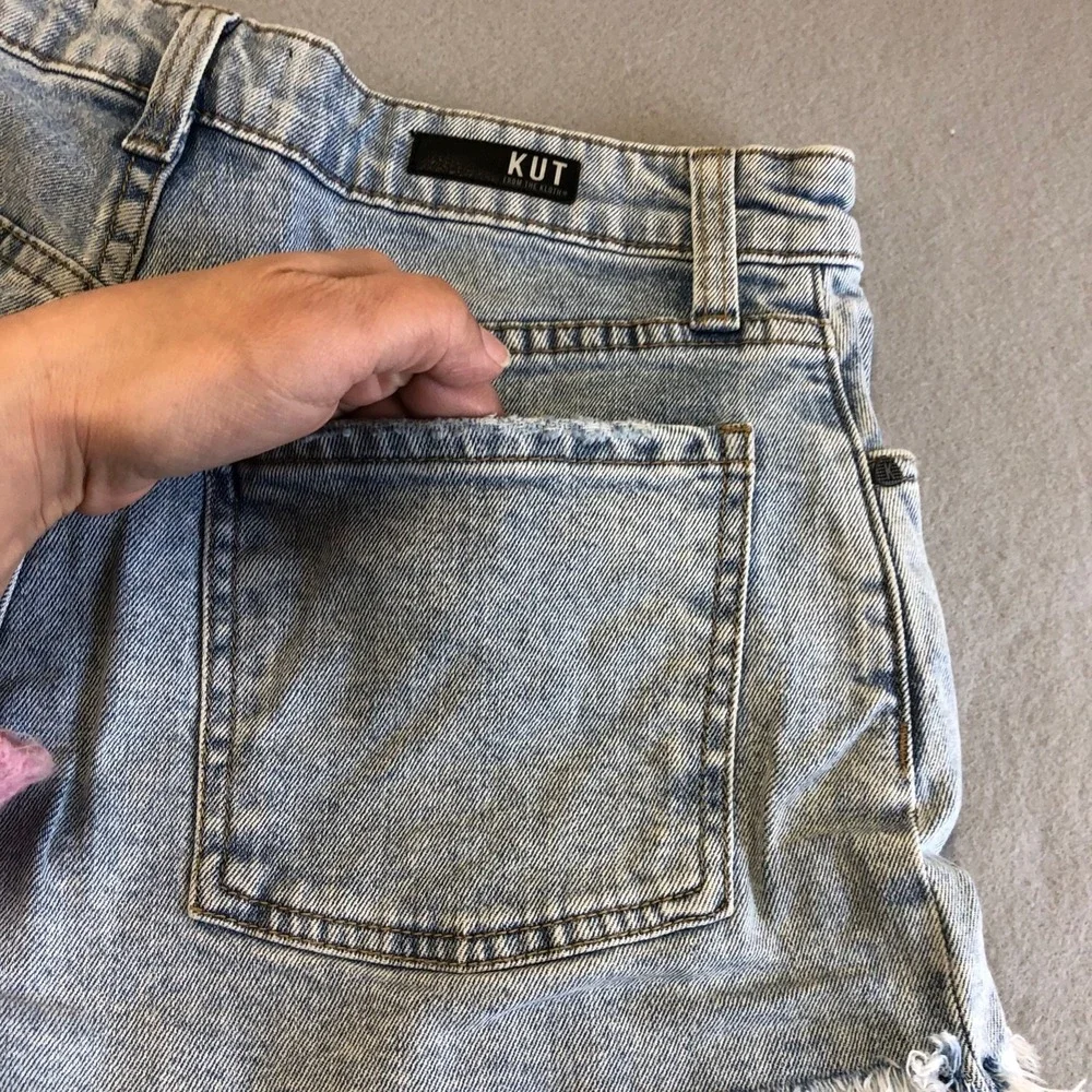 Kut From The Kloth Jane High Rise Shorts Womens 4 Blue Denim Cutoff Distressed
